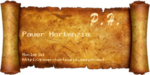 Pauer Hortenzia névjegykártya